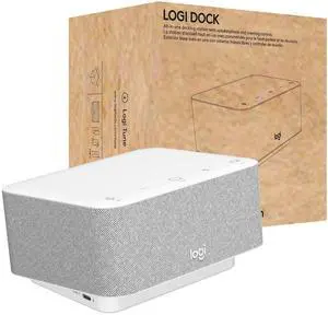 Logi Dock, All-in-One USB C Laptop Docking Station, Speakerphone, Noise Canceling Mics, Bluetooth, HDMI, for Windows/macOS, Certified for Zoom, Google Meet, Google Voice - White Logi Dock, All-in-One USB C Laptop Docking Station, Speakerphone, Noise Canceling Mics, Bluetooth, HDMI, for Windows/macOS, Certified for Zoom, Google Meet, Google Voice - White