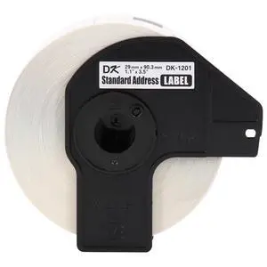 Genuine DK1201 Die-Cut Standard Rolled Address Labels for QL Printers, 3-Pack (DK12013PK),White, 24 Rolls (DK120124PK) Genuine DK1201 Die-Cut Standard Rolled Address Labels for QL Printers, 3-Pack (DK12013PK),White, 24 Rolls (DK120124PK)
