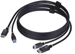 6ft DisplayPort and USB 5Gbps KVM Cable, 4K 60Hz, HDR10 | Connects computer to DisplayPort switch, DisplayPort 1.2 compliant, Universally compatible DP USB combo cable 6ft DisplayPort and USB 5Gbps KVM Cable, 4K 60Hz, HDR10 | Connects computer to DisplayPort switch, DisplayPort 1.2 compliant, Universally compatible DP USB combo cable