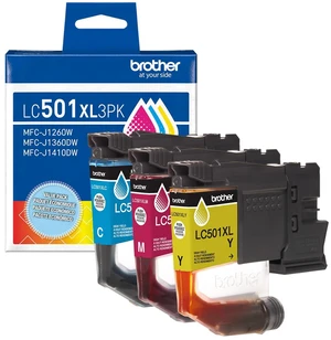 Genuine LC501XL3PK 3-Pack High Yield Cyan, Magenta, and Yellow Ink Cartridges (for use with Work Smart 1260, 1360, and 1410 Printers) Genuine LC501XL3PK 3-Pack High Yield Cyan, Magenta, and Yellow Ink Cartridges (for use with Work Smart 1260, 1360, and 1410 Printers)