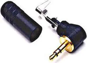 Switchcraft - 35HDRABAU - 3.5mm / 1/8in Mini Right Angle Stereo Plug - Black