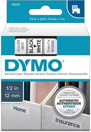 Dymo LABEL, DYMO BLACK PRINT/WHITE TAPE,
