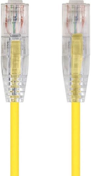 Monoprice Cat6 Ethernet Patch Cable - 1 Feet - Yellow | Network Internet Cord - Snagless RJ45 Stranded 550MHz UTP CMR Riser Rated Pure Bare Copper Wire 28AWG - SlimRun Series