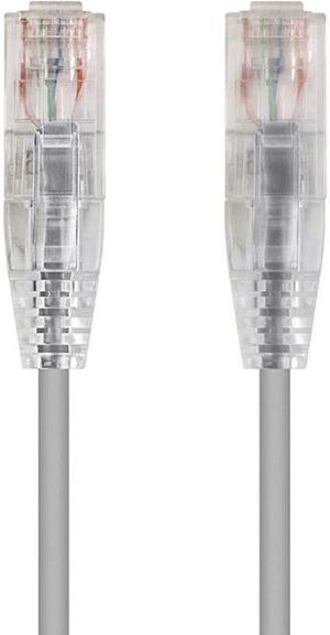 Monoprice Cat6 Ethernet Patch Cable - 1 feet - Gray | Snagless RJ45 Stranded 550MHz UTP CMR Riser Rated Pure Bare Copper Wire 28AWG - SlimRun Series