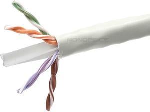 Monoprice Cat6 Ethernet Bulk Cable - 1000 Feet - White | Solid, 550Mhz, UTP, CMP, Plenum, Pure Bare Copper Wire, 23AWG, No Logo