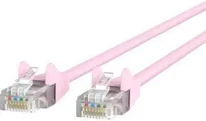 Belkin A3L980-02-PNK-S 2 ft. Cat 6 Pink Snagless Patch Cable