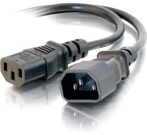 C2G 30823 14 AWG 250 Volt Power Extension Cord - IEC320C14 (C14) to IEC320C13 (C13), TAA Compliant, Black (6 Feet, 1.82 Meters)