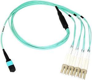 AXIOM MPO FEMALE TO 4 LC MULTIMODE OM4 50/125 FIBER OPTIC BREAKOUT CABLE - 9M