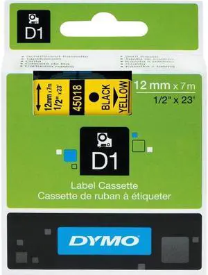 Dymo LABEL, DYMO Blk Print/ Yellow Tape