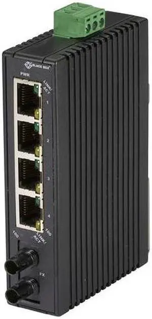 Hardened Mini Industrial Switch, 5-Port (4-to-1); (4) 10-/100-Mbps Copper + (1)
