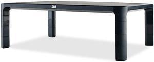 3M MS85B Adjustable Monitor Stand for Monitors and Laptops, Height Adjusts from 1.7 in to 5.5 in, Black