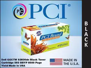 PCI 593-BBYP-PCI Toner Cartridge, Black for Dell GGCTW Printer