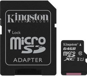Kingston Canvas Select 64GB microSDHC Class 10 UHS-I 80MB/s Flash Memory Card