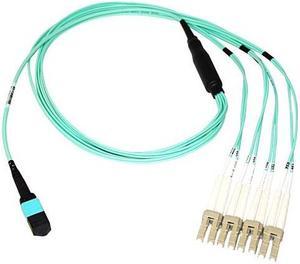 AXIOM MPO FEMALE TO 4 LC MULTIMODE OM4 50/125 FIBER OPTIC BREAKOUT CABLE - 3M