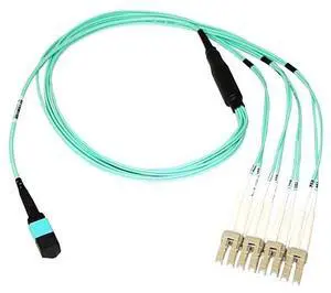 AXIOM MPO FEMALE TO 4 LC MULTIMODE OM4 50/125 FIBER OPTIC BREAKOUT CABLE - 2M