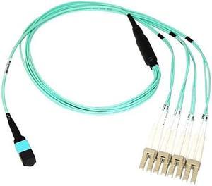 AXIOM MPO FEMALE TO 4 LC MULTIMODE OM3 50/125 FIBER OPTIC BREAKOUT CABLE - 4M