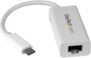 StarTech.com US1GC30W USB C to Gigabit Ethernet Adapter - White - USB 3.1 to RJ45 LAN Network Adapter - USB Type C to Ethernet (US1GC30W)