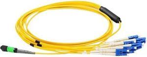 AXIOM MPO FEMALE TO 4 LC SINGLEMODE 9/125 FIBER OPTIC BREAKOUT CABLE - 12M