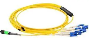 AXIOM MPO FEMALE TO 4 LC SINGLEMODE 9/125 FIBER OPTIC BREAKOUT CABLE - 15M