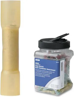 Ancor 12-10 AWG Heat Shrink Butt Connector - 250-Pieces - Jar Ancor 12-10 AWG Heat Shrink Butt Connector - 250-Pieces - Jar