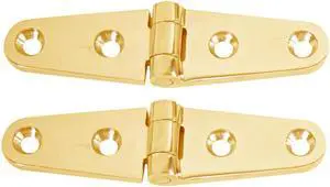 Whitecap Strap Hinge - Polished Brass - 4" x 1" - Pair