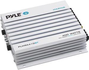 Pyle Audio PLMRA410BT Pyle Elite PLMRA410BT Marine Amplifier - 400 W PMPO - 4 Channel - Class AB - 15 Hz to 30 kHz - MOSFET Power Supply