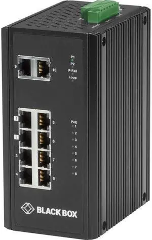GIGABIT ETHERNET (1000-MBPS) EXTREME TEMPERATURE POE+ SWITCH - (8) 10/100-MBPS C