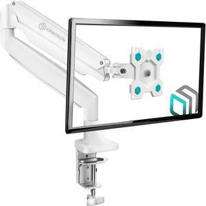 ONKRON Monitor Arm-Full Motion Desk Mount for 13-32 Inch Flat or Curved Screens up to 19.8 lbs- Single Monitor Desk Mount-Adjustable Gas Spring Monitor Arm, VESA 75x75,100x100, White