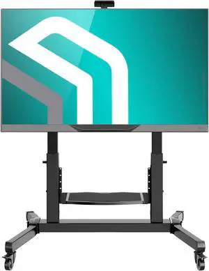 ONKRON Mobile TV Stand Mobile TV Cart with Wheels for 50-100 Inch LCD LED Flat Curved Screens up to 265 lbs, Height Adjustable Portable TV Stand with Tilt, Large Base, Max VESA 1000x600 mm, Black