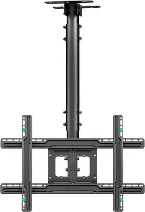 ONKRON Ceiling TV Mount Hanging Height Adjustable TV Bracket - Drop Down TV Mount - Full Motion Pole TV Mount for 32 to 70 Inch LED LCD OLED 4K TVs, Flat Screens up to 150 lbs (N1L) Black