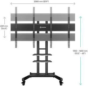 ONKRON Dual TV Mount for LCD LED OLED 4K Flat Curved Screens 40-65 Inches up to 100 lbs Each - Dual Screens Adapter for Mobile TV Stand TS1881 Dual VESA Compatible up to 600x400 (ADV-1881) Black