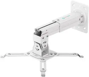 ONKRON Universal Ceiling Projector Mount Height Adjustable Mounting Bracket up to 22 LBS White K3A