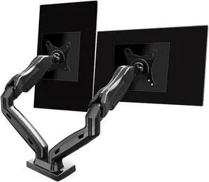 NB F160 Gas Spring Dual LCD LED Monitor Arm Desk Mount Fits 2 / Two Screens up to 27" , Full Motion, Tilt, Swivel, Rotate, 14.3 lbs Capacity