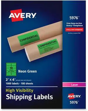 Avery High-Visibility Neon Shipping Labels