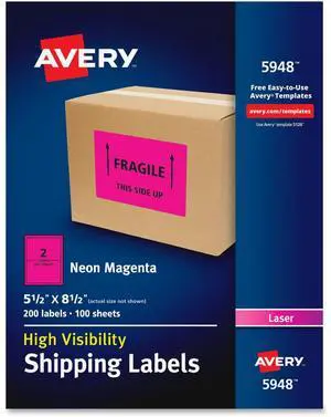Avery High-Visibility Neon Shipping Labels