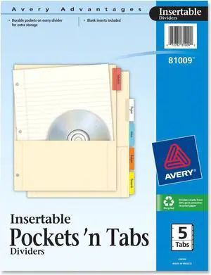 Avery Insertable 5-Tab Dividers