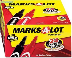 Avery Marks-A-Lot Black/Red Value Pack Markers