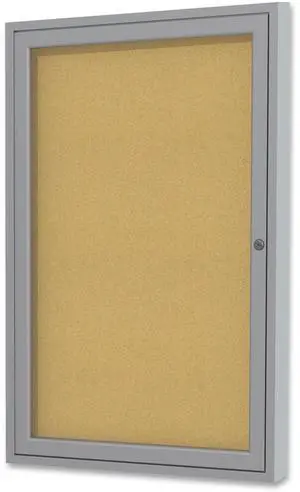 GHENT PA13624K Enclosed Cork Bulletin Board 36" x 24", 1 Door
