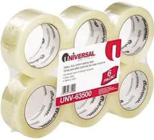 Universal UNV63500 Box Sealing Tape, 2" X 110YDS, 3" Core, Clear, 6/Pack **1 PK **
