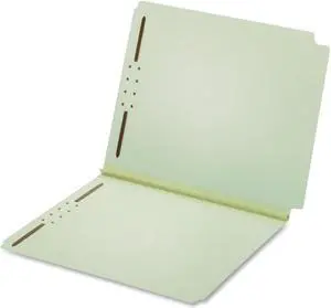 Globe-Weis Dual Tab Pressboard Folder, 2 Fasteners, 2" Expansion, Letter, Light Green