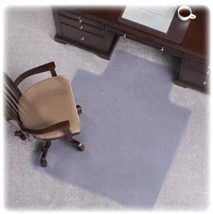 ES Robbins 124183 EverLife Chair Mat for Extra High Pile Carpet wih Lip - 45 x 53 - Clear