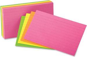 Oxford Assorted Glow Ruled Index Cards