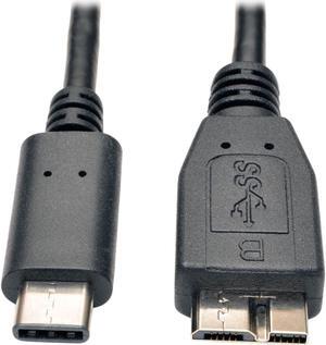 Tripp Lite U426003 3 ft. Black USB 3.1 Gen 1 (5 Gbps) Cable, USB Type-C (USB-C) to Micro-B