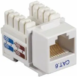 Black Box CAT6 Value Line Keystone Jack, White, 25-Pack