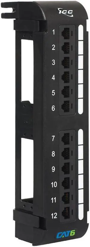 ICC Patch Panel, 12 Port CAT6, Vertical