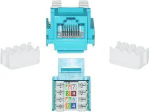 Cable Wholesale Cat 6 Keystone Jack, RJ45 Female to 110 Punch Down - Blue