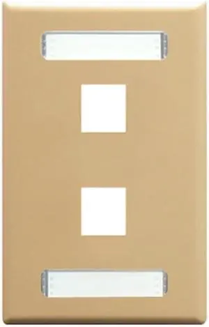 FACEPLATE- ID- 1-GANG- 2-PORT- IVORY