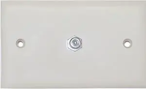 Cable Wholesale TV Wall Plate W/ 1 F-Pin Coupler - Ivory