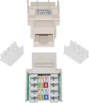 Cable Wholesale Cat 6 Keystone Jack RJ45 Female to 110 Punch Down - Beige / Ivory