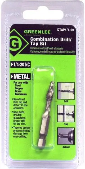 Greenlee Textron DTAP1/4-20 Drill/All-Purpose Bit 1/4-20 Drill/Tap Bits - Each